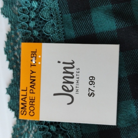 Jenni Women's Lace Trim Hipster Panty‎ Underwear, Green Buffalo Plaid 2pcs - Picture 5 of 8